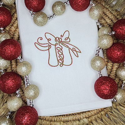 Christmas embroidery design scribble present